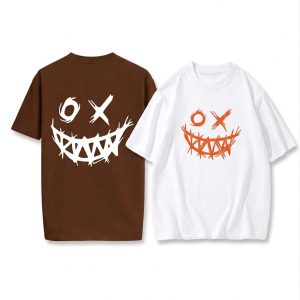 Creepy Smile Graphic T-Shirt Set (Set of 2)